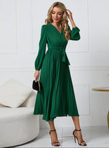 Mabell – Women's Long Sleeve Midi Wedding Guest Dress