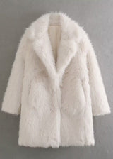 Sorvella – Women’s Plush Coat with Stand Collar