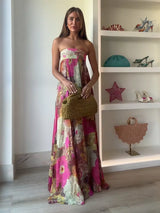Ivy - Strapless Floral Maxi Wedding Guest Dress