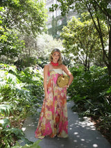 Ivy - Strapless Floral Maxi Wedding Guest Dress